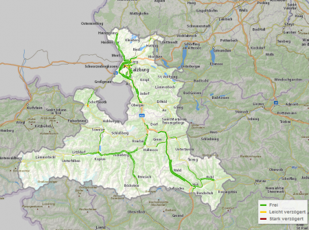 Die Verkehrslagekarte für das Bundesland Salzburg ist öffentlich im Internet zugänglich.