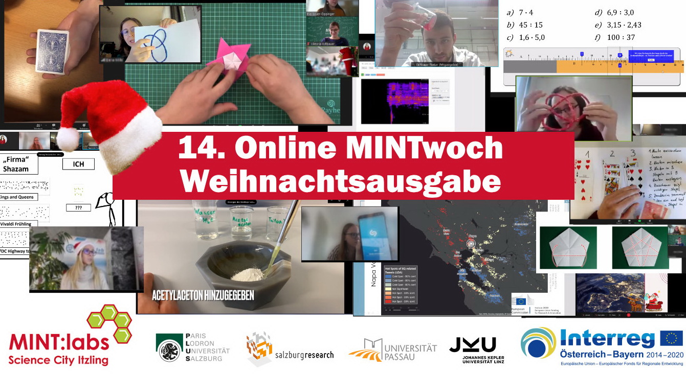 Screenshots vom 14. MINTwoch © Universität Salzburg PLUS | Marlene Ernst, FB Mathematik