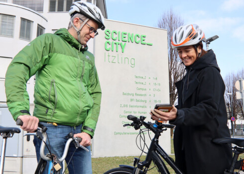 Motivation zu mehr nachhaltiger Mobilität in der Science City Itzling in Salzburg: wissenschaftliche Studie mit Pendlerinnen und Pendlern. © Salzburg Research