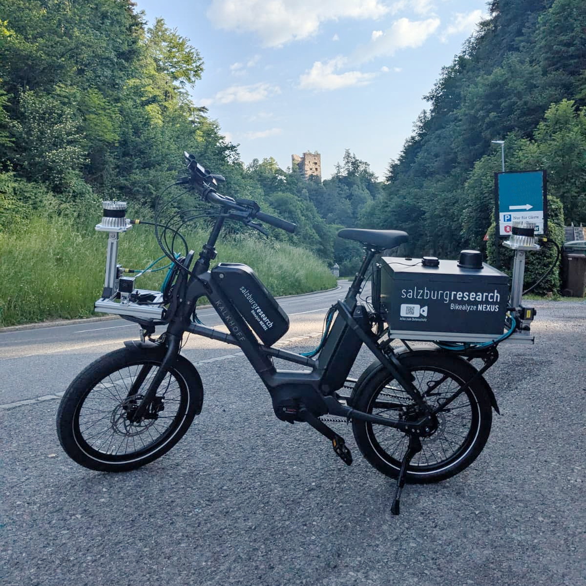 Forschungsfahrrad Bikealyze NEXUS bei Testfahrten in Vorarlberg