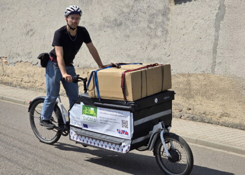 Praxistest in Leipzig: Lastenräder und mobile Mikro-Hubs sollen urbane Lieferwege effizienter und nachhaltiger machen © Benjamin Gaunitz, Logistik Living Lab, Universität Leipzig